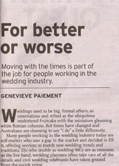 sydney morning herald article on just get married wedding planners